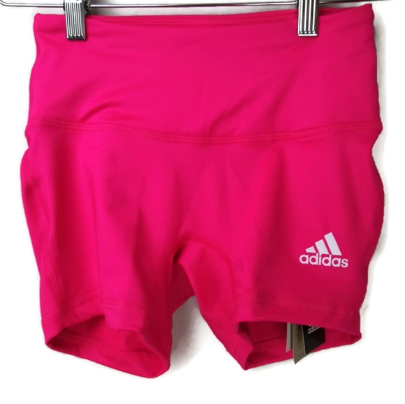 NWT Adidas Compression Fit 4" Shorts XS Hot Pink - Picture 3 of 12